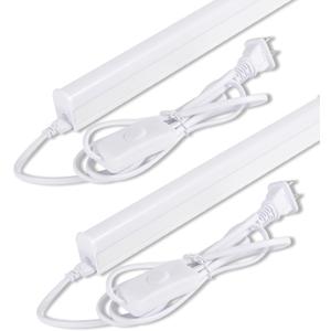 Under Cabinet Lights 1FT,T5 5W 6500K Cool White 600LM,Led Dressing Table Light 1 Foot with Plug,Linkable Under Cabinet Lights for Kitchen (Pack of 2)