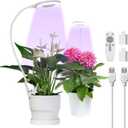 Grow Lights for Indoor Plants, Clip-on Grow Lights for Small Plant, Red Blue White Full Spectrum Grow Lamp with Adjustable Gooseneck, 4/8/12H Timer & 10 Level Dimmable Brightness, 2 Packs