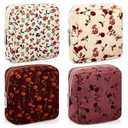 Abbylike 4 Pcs Floral Makeup Bag Cosmetic Bag with Zipper Portable Small Pouches for Purse Toiletry Mini Pouch Cute Mini Makeup Purse for Coin Essentials Items Women (Cute)