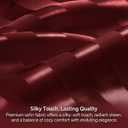BEDELITE Satin Sheets King Size, Luxury Jacquard Striped Burgundy Bedsheets with Elastic Corner Straps, Similar to Silk Sheets Set 4 PC with 1 Deep Pocket Fitted Sheet, 1 Flat Sheet, & 2 Pillowcases