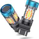 3157 Switchback LED Bulb With Built In Resistor 3757 Super Bright White and Amber Bulbs CANBUS Error Free Anti Hyper Flash 4157 switchback LED Turn Signals 4114 DRL Parking Light-2pcs