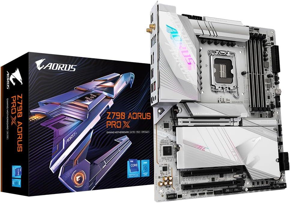 Gigabyte Z790 AORUS PRO X Motherboard - Supports Intel 14th Gen CPUs, 18+1+2 Phases VRM, up to 8266MHz DDR5 (OC), 1xPCIe 5.0 + 4xPCIe 4.0 M.2, Wi-Fi 7, 5GbE LAN, USB 3.2 Gen 2x2