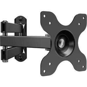 WALI TV Wall Mount Articulating LCD Monitor Full Motion 15 inch Extension Arm Tilt Swivel for Most 13 to 32 inch LED TV Flat Panel Screen with Mounting Holes up to 100x100mm (1330LM), Black