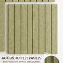 Bumusty Large Cork Board Alternative-36 x 24" Felt Bulletin Board Tiles, with 30 Pushpins, 40 Adhesive Tabs, Fine-Stripe 6-Pack, Cork Boards for Office Push Pin Board Felt Board-Olive Green