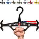 Tough Hook Original Multipurpose Heavy Duty Hanger, USA Made, Anti-Slip, 200 lb Capacity, Ideal for Tactical Gear, Body Armor, Scuba, Fitness Vests, 1 Black Plastic Piece (Pack of 1 (Standard))