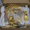 22nd Birthday Decorations, Champagne Gold Happy 22 Birthday Decorations with Sash and Crown, Banner, Fringe Curtains, Hanging Paper Fans, 22 Year Old Gifts