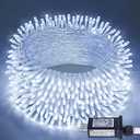 YOUNGAR 98FT String Lights Outdoor, 8 Modes Fairy Twinkle Christmas 200 LED Lights, 30V Plug-in for Tree, Home, Garden, Wedding, Party, Holiday Indoor Decoration, Cool White