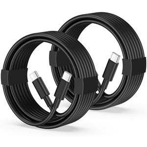 Pack of 5 USB C to USB C Cable, 2-Pack 6FT 60W Fast Charging Cable Type C Charger Cord for iPhone 17/17 Pro/17 Pro Max/Air/16/15 Pro Max/Plus, iPad, MacBook, Galaxy S25/S24/S23, Pixel 10/9/8/7, Tablet, Android