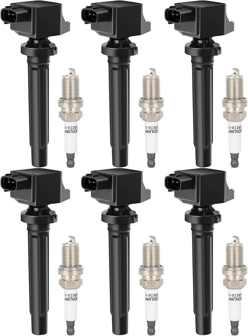 ECCPP UF562 6 ignition coils with 6 iridium Spark Plugs 2756,coils packs,for Suzuki 2006 2007 2008 Grand Vitara V6 2.7L 5C1785,E1062,52-2140,IC642,33400-65J00