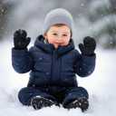 Kids Toddler-Winter-Knit-Mittens Warm Thick Fleece Snow Gloves for Cold Weather Outdoor 2-6Years Boys Girls (Black)