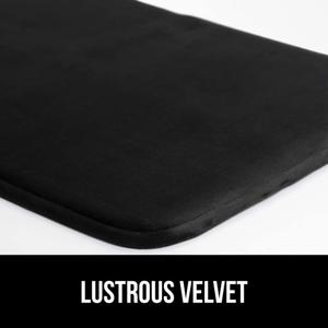 Memory Foam Bath Mat, Soft Absorbent Velvet Bathroom Mats, Durable Dots on Underside, Machine Washable Bathmat, Carpet Rug Room Decor for Shower Tub Floor RV, Black