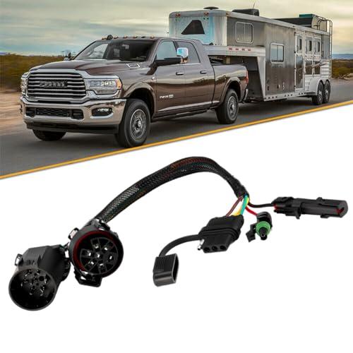 529004 Trailer Light Adapter for Truck, 7 Pin to 4 Pin Trailer Harness with Reverse & 12V Wire Quick Connect Adapter Compatible with Truck USCAR 7 Pin Connector.