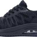 Women's Walking Shoes with Arch Support Plantar Fasciitis Relief Athletic Tennis Sneakers for Gym Workout Exercise US 6.5-11 (Black/Black)