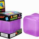 Premium Big Block Cube, Ice Cube Squishies Toys, Durable, Slow-Rebound fingertip Exquisite Spherical ice Cube with boxGift-Ready (Purple)