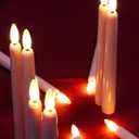 FREEPOWER Pink LED Taper Candles with Remote Flameless Battery Operated Window Candles with 3D Black Wick& Cycle Timer for Table Centerpieces, Christmas and Home Decor, Pack of 6