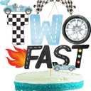 Two Fast Cake Topper Race Car Cake Topper Car Cake Decorations Two Fast Birthday Decorations for Boys Girls 2nd Birthday Party Decorations