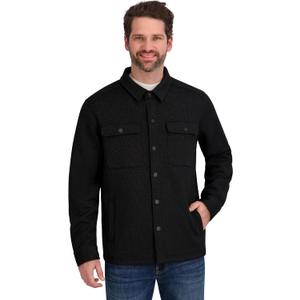 Spyder Men's Core Sweater Fleece Shirt Jacket Shacket (Black, M)