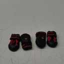 CovertSafe& Dog Boots for Dogs Non-Slip, Waterproof Dog Booties for Outdoor, Dog Shoes for Medium to Large Dogs 4Pcs with Rugged Sole Black-Red (Size 6: 2.9''x2.5'')(L*W) for 52-70 lbs)