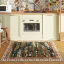 Door Mat Indoor Entrance 2x3 Rug Machine Washable Nomadic Animal Small Area Rug Non-Slip Low Pile Throw Rugs for Entryway, Kitchen, Front Door Indoor Entrance, Entry, Kids Room, Green