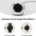 for Google Pixel Watch 4 Charger Quick Charge with Side Dock White | Fits for Pixel Watch 4 41mm & 42mm, 3ft USB C Replacement Charger Cable, Magnetic Charger Stand Station, Home Office Travel
