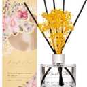 M&SENSE Reed Diffuser Set with 7 Sticks | 7.0oz Fresh Neroli & Tea Scent, Home Flame Free Fragrance Diffuser for Bathroom Office Hotel Shelf, Long Lasting Floral Diffuser with Baby's Breath Flower