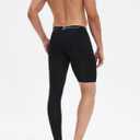 Men's Basketball Single Leg Tight Sports Pants 1/2 One Leg Compression Pants Athletic Base Layer Underwear (Black, XS)