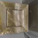 supernal 200pcs 6" Gold Dessert Plates Glitter with 5.7" Plastic Forks,Disposable Square Plates for 100 Guests,Party Plastic Salad Plate Appetizer Square Plates Suit for Party, Wedding