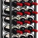 Wine Rack Freestanding Floor Metal Holders Stands Organizer Storage 23 Bottles Black