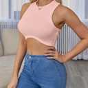 Crop Tank Tops for Women Trendy Sexy Teen Girls Going Out Tops Cute Summer Cropped Sleeveless Knit Ribbed White/Black (US, Alpha, Small, Regular, Regular, Blue) (Blue, Small)