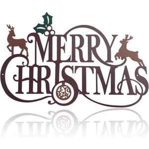 christmas metal wall decor - merry christmas neon sign for indoor wall, festive cuadros de navidad para pared (Large)