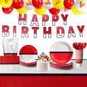 Birthday Party Supplies Kit,188Pcs Anime Themed Disposable Tableware Kit with Plates, Napkins Cups Forks Tablecloth Banner Balloons & Gift bags, Cartoon Birthday Decorations Set for 24 Guests