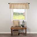 VHC Brands Burlap Vintage Window Curtain Topper Valance, Beige, 16x60