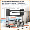 Over The Sink Dish Drainer Drying Rack 3 Tiers with Cover, Keep Kitchen Sink Shlef Organized Space-Saving Dish Drying Rack, Large Stainless Steel Sink Drying Rack for Dishes, Bowls, Cutlery (33.4"W)