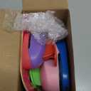 Chengu 3 Pack Square Craft Hole Punch 2, 1 and 5/8 Inch Punch Paper Punchers with 10 Pcs Sticker, Cutter Purple Green Yellow for Card Making Scrapbook DIY Albums Photos Office Supplies