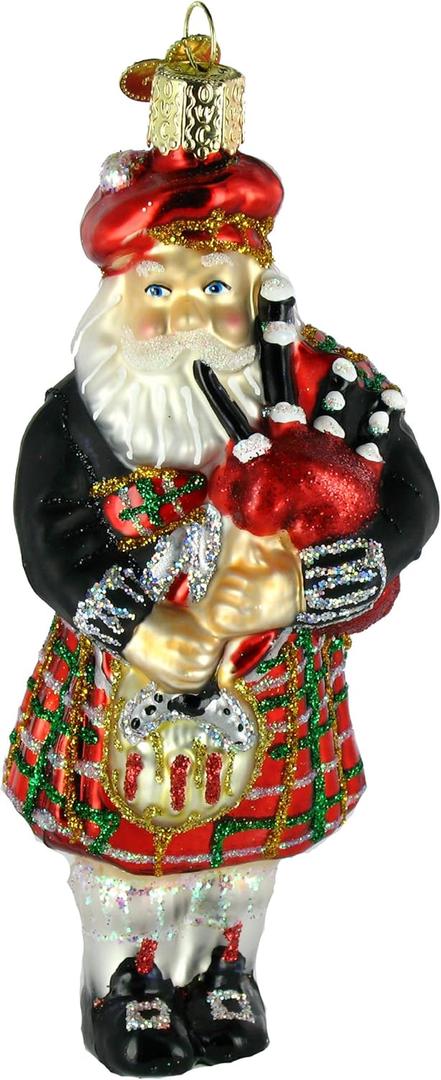 Old World Christmas Ornaments: Assortment of Santas Glass Blown Ornaments for Christmas Tree, Highland Santa 5 Inches
