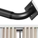 Black Curtain Rods for Windows 46 to 84 Inch, Blackout Heavy Duty Curtain Rods, Adjustable Wrap Around Curtain Rods for Bedroom, Kitchen Easy,Living Room, Easy Install
