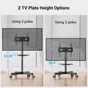 PERLESMITH Rolling TV Stand, Mobile TV Stand for 23-60 Inch LCD LED TVs, Tilt TV Stand Wheels Holds up to 88Lbs, Portable TV Stand for Bedroom with Shelf, Outdoor TV Stand Max VESA 400x400mm PSTVMC06