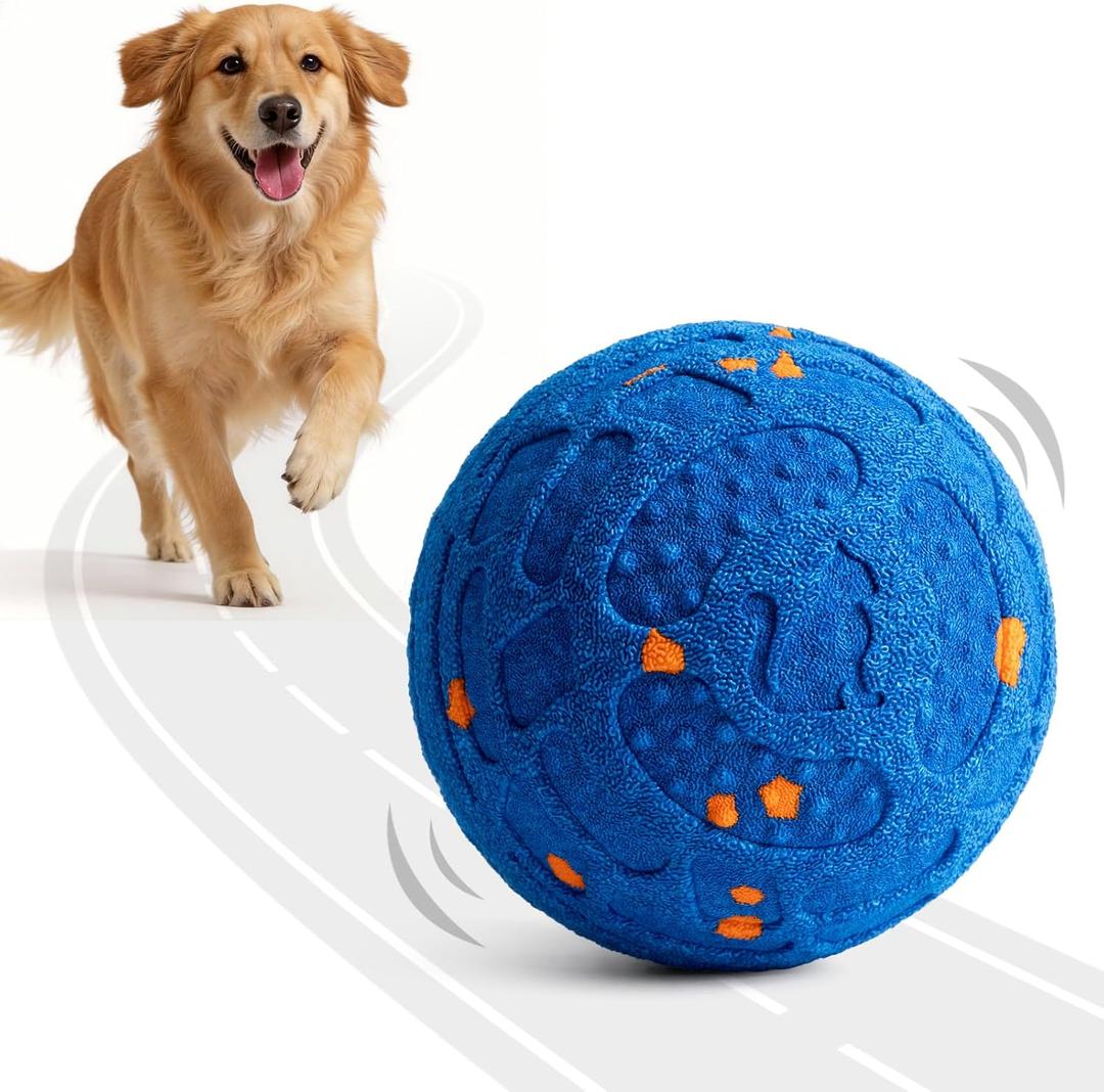 KITPLUS Smart Interactive Dog Toy Ball  Automatic Moving, Bouncing & Rolling, 3 Modes, Chew-Proof E-TPU Shell, Waterproof, Rechargeable,Dog Ball for Medium and Large Dogs,Blue