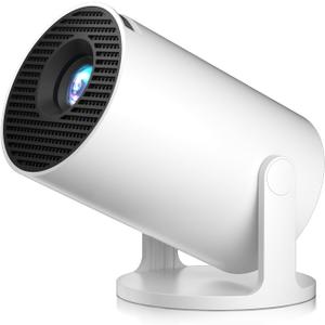 [2025 New] HY300PRO+ Smart 4K Projector WiFi Bluetooth, Salange Mini Projector Android 11.0, Short Throw Projector 1080P HD, 180 Adjustable, Auto Keystone Correction, Outdoor Movie Projector Portable