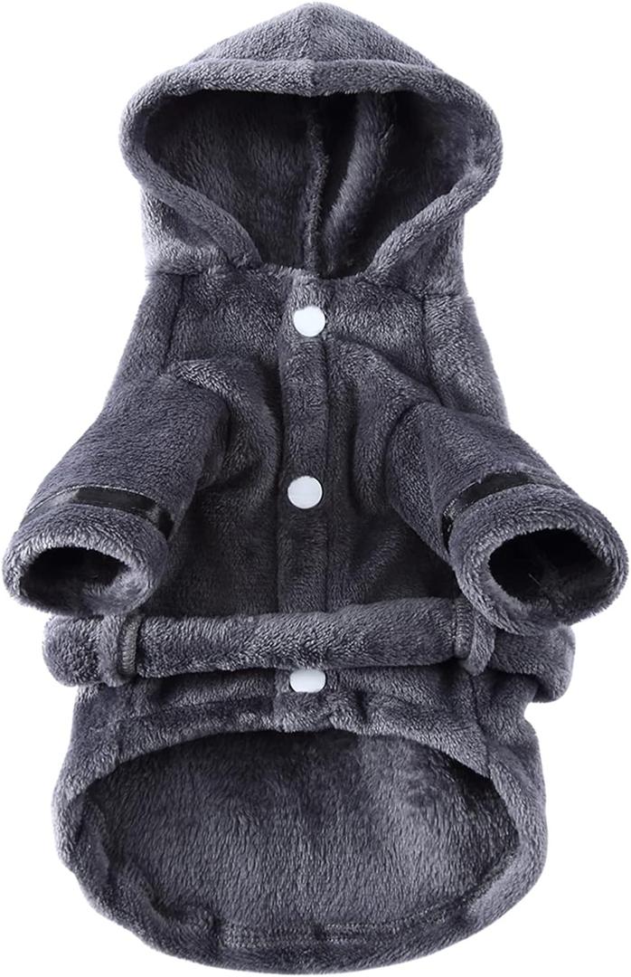 Petyoung Pet Bathrobe Dog Pajama Thickened Hooded Bathrobe Quick Drying and Super Absorbent Dog Bath Towel Soft Pet Nightwear for Puppy Small Dogs Cats (Medium, Grey)