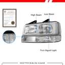 2003-2014 Chevy Express 1500 GMC Savana 1500 2003-2023 2500 3500 Headlight Assembly IP65 Waterproof Dustproof Transparent Shell Side Light OE1587943315879432 Bulbs Not Included W/O Bulbs