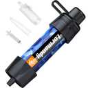 Straw Water Filter, Portable Water Filtration System Water Purifier, Personal Outdoor Emergency Survival Gear for Hiking Travel Camping Accessories Emergency Preparedness Outdoor Activities (1 PCS, Blue)