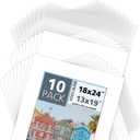 MBC MAT BOARD CENTER, Pack of 10-18x24 Pre-Cut 13x19 - White Mats - for Pictures, Photos, Framing - Kit Includes: 10 White Backboards and 10 Clear Bags - Acid Free, 4-ply Thickness, White Core