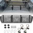 RED WOLF 3 Pocket Cargo Mesh Net for 2024-2025 Tesla Cybertruck Trunk Organizer Netting Rear Bucket Storage Net with L-Track Round Ring D-Carabiner Mounting Hook