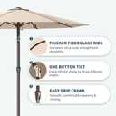 PatioKingdom 11FT Patio Umbrella,Outdoor Umbrella with Push Button Tilt and Crank,Market Table Umbrella with 8 Sturdy Fiberglass Ribs UV Protection