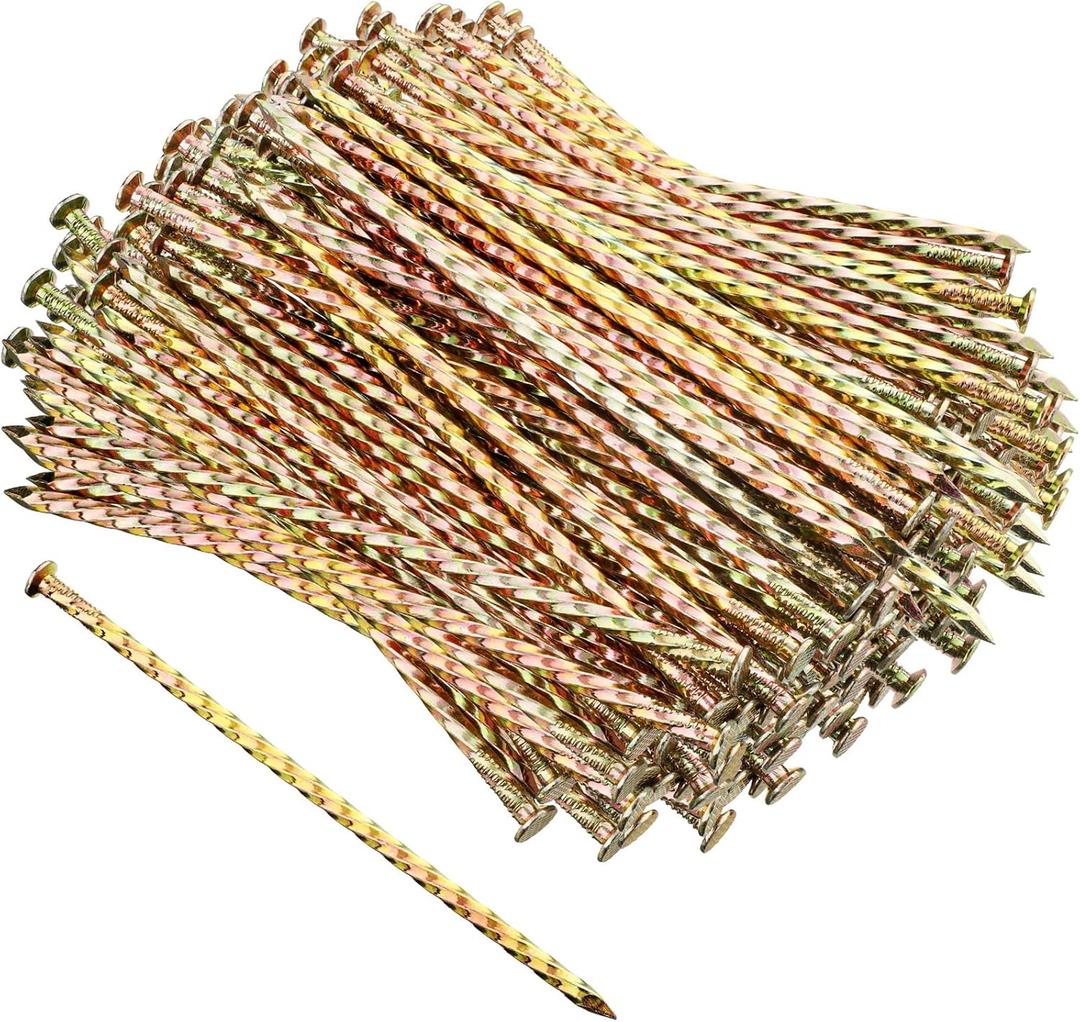 Sadnyy 100 Pcs Artificial Turf Stakes Nails Metal Landscape Edging Stakes Galvanized Spiral Garden Ground Spikes Lawn for Outdoor Tent Grass Paver Carpentry Weed Barrier(8 Inch)