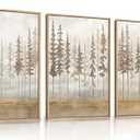 LHIUEM Large Abstract Colorful Mountain Framed Canvas Wall Art,Boho Pink Flower Wall Decor, Nature Wildflower Wall Painting,Bohemian Artwork for Living Room,Bedroom,Dining Room,Office -16"x24"x3