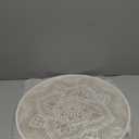 Hanobe Decorative Serving Tray Round: Farmhouse Coffee Table Decor Boho White Mandala Trays for Living Room Kitchen Bathroom Display