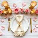 6 Pack Heart Napkin Rings, Valentine's Day Napkin Holders with Gold & Silver Double Heart Ring Clasps for Wedding, Anniversary, Romantic Dinner Table Decorations