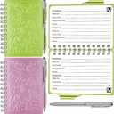 Zonon 2 Pieces Portable Password Book Password Organizer Notebook with Pen Mandala Spiral Bound Notebook (Green, Pink)